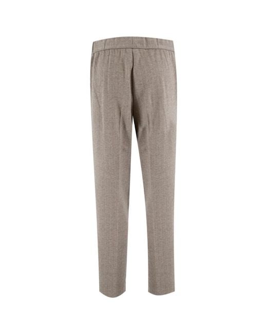 Le Tricot Perugia Gray Straight Trousers