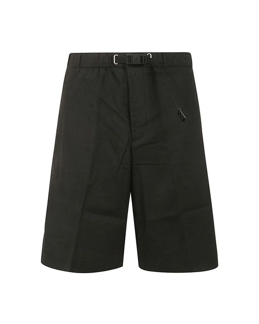 White Sand Black Long Shorts for men