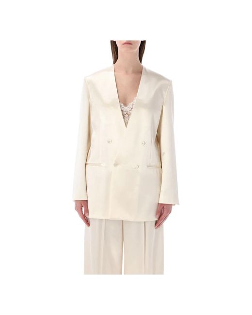 Alberta Ferretti Natural Blazers