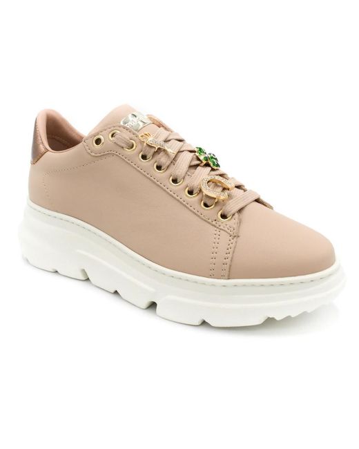 Stokton Natural Sneakers mit lederfutter und gummisohle