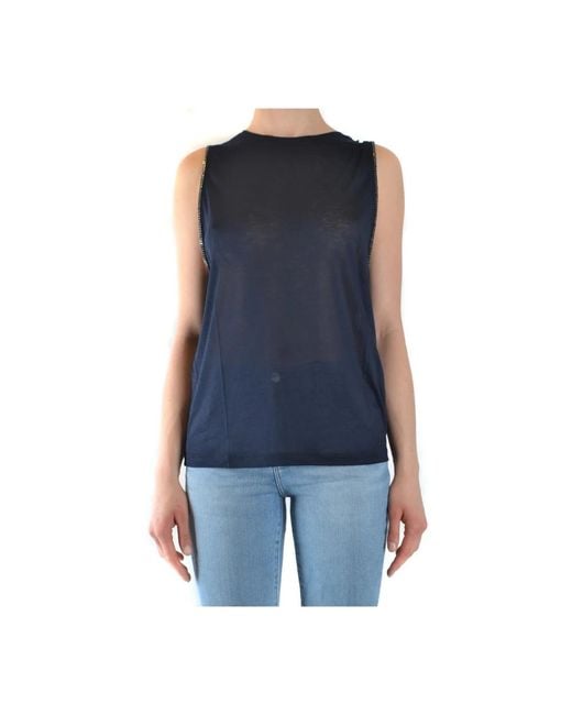 Dondup Blue Sleeveless Tops