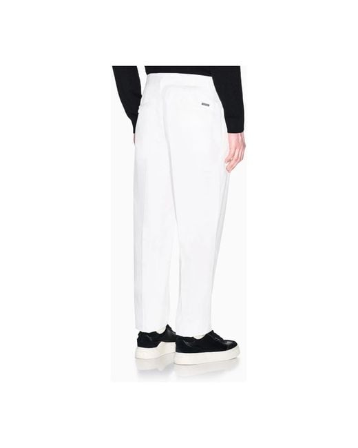 ARMANI EXCHANGE White Straight Trousers for men