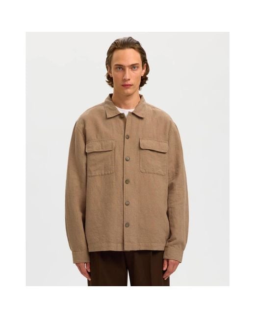 SELECTED Brown Light Jackets for men