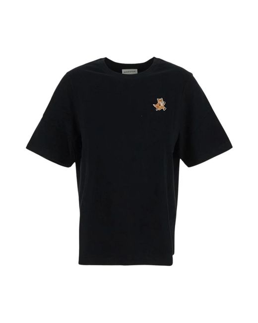 Zorro camiseta de algodón Maison Kitsuné de color Black