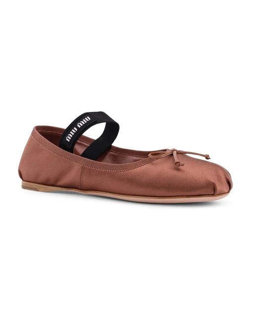 Miu Miu Brown Ballerina Shoes