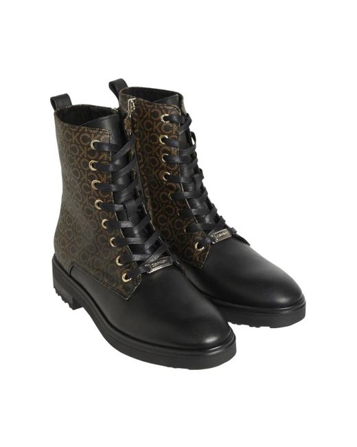 Calvin Klein Brown Lace-Up Boots