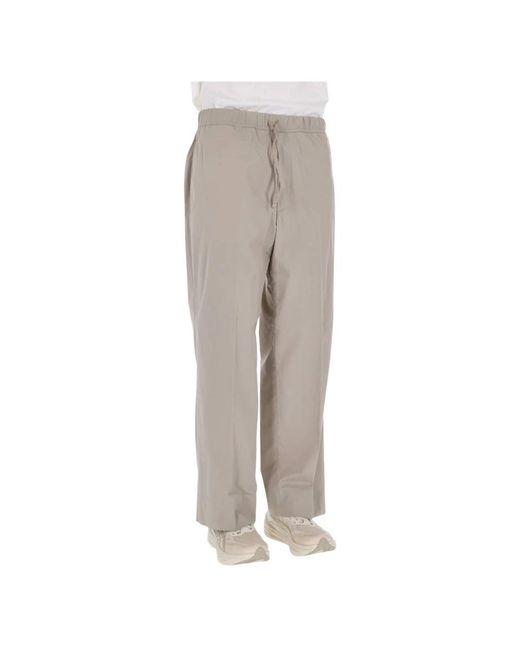 Officine Generale Gray Straight Trousers for men