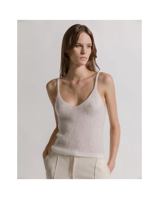 Alberta Ferretti White Sleeveless Tops