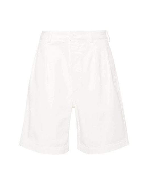 Shorts bianchi plissettati per donne di sunflower in White da Uomo
