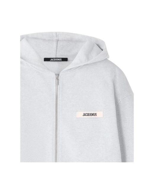 Jacquemus Le Hoodie Gros Grain Top Met Logo-Applicatie in het White voor heren