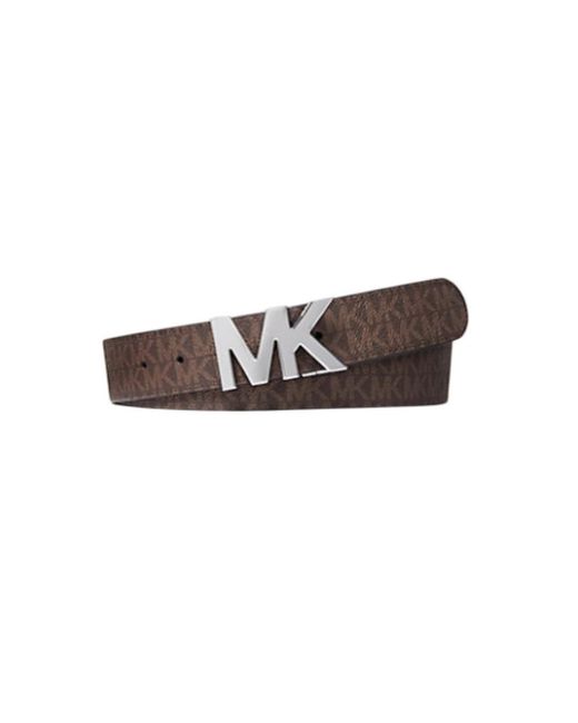 Michael Kors Accessoires ,Bruin ,Katoen Reversible Logo Buckle Belt in het Brown voor heren