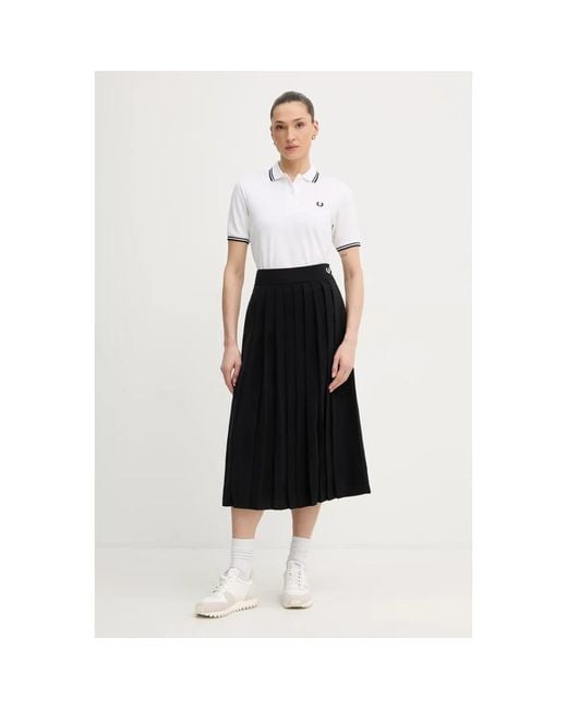 Midi Skirts Fred Perry de color Black