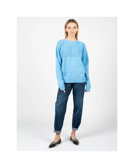 Round-Neck Knitwear Silvian Heach de color Blue