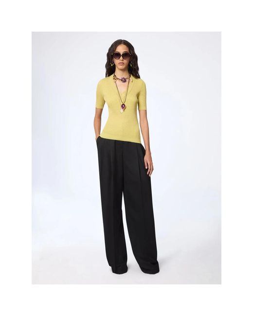 Nina Ricci Yellow V-Neck Knitwear