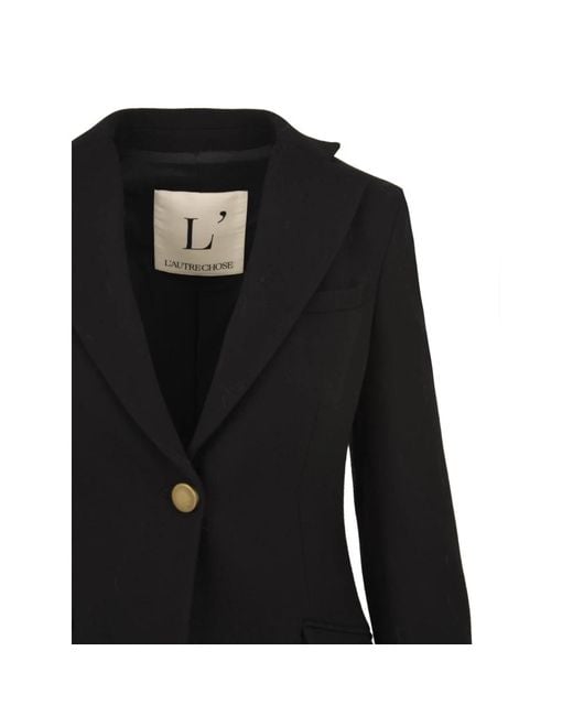 L'Autre Chose Jassen ,Zwart ,Zwarte Jas Voor Vrouwen in het Black
