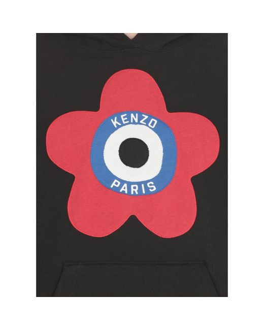KENZO Er Hoodie mit Logo-Stickerei und Boke Flower Motiv in Black für Herren