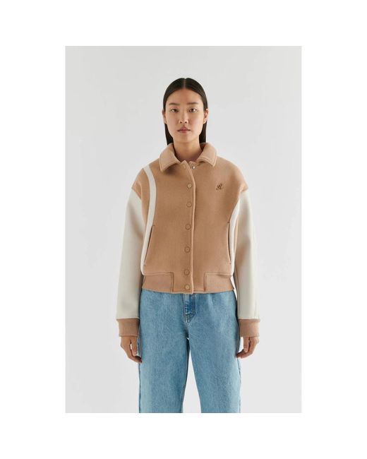 Axel Arigato Jassen ,Wol Bay Varsity Jacket in het Natural