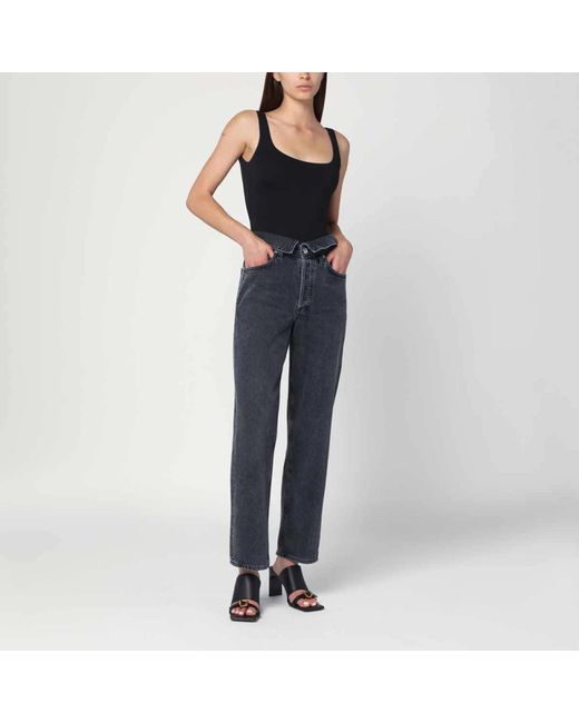 Agolde Blue Straight Jeans