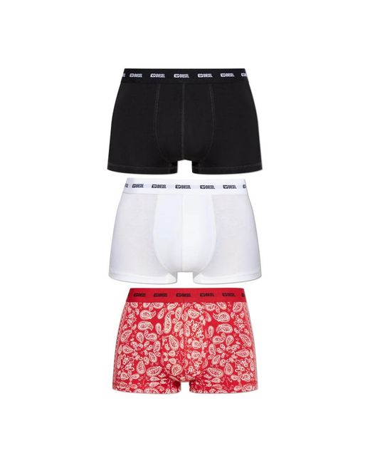 DIESEL Ondergoed ,Veelkleurig ,Katoen 3-Pack Boxershorts Damien-Gft-Utlt-3Pack in het Red voor heren