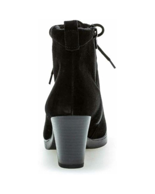 Gabor Black Schwarze Schnür-Stiefeletten Für Damen