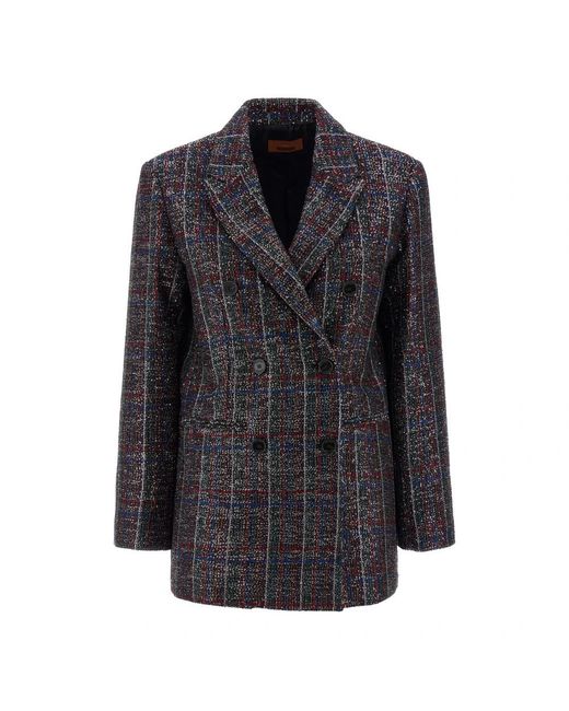 Missoni Jassen ,Veelkleurig ,Leer Double-Breasted Blazer in het Black