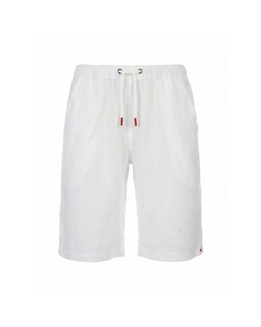 Kiton White Casual Shorts for men