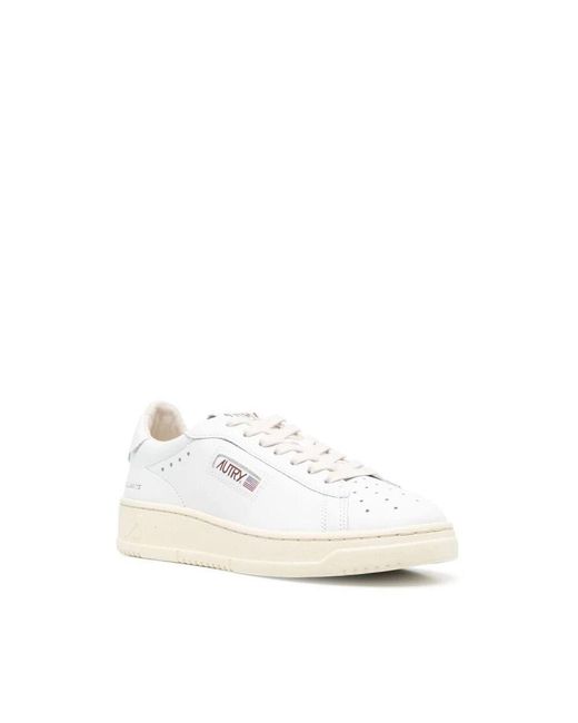 Autry White Niedrige Damen-Ledersneaker