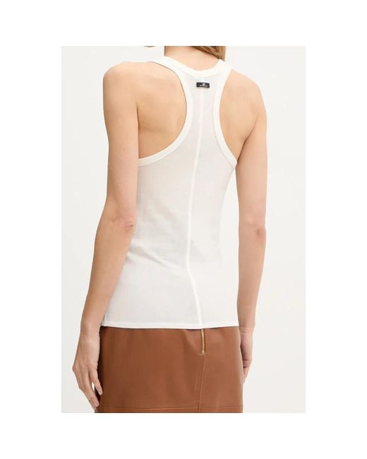Elisabetta Franchi White Sleeveless Tops
