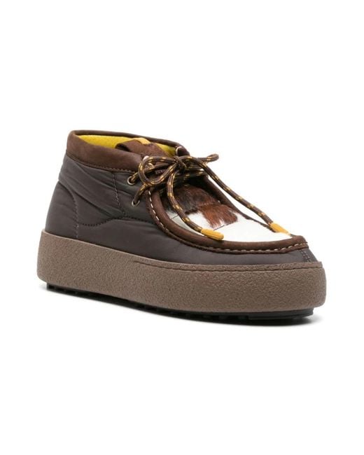 Lace-Up Boots Moon Boot de hombre de color Brown