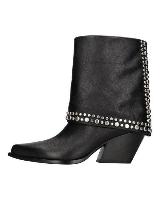 Elena Iachi Black Cowboy & Biker Boots