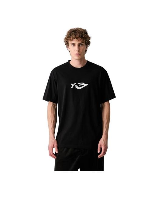 Y-3 Logo Ls Tee in het Black voor heren