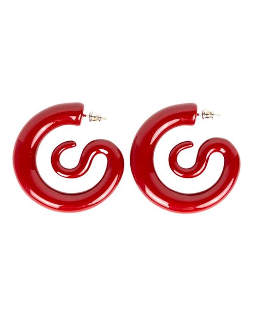 Panconesi Red Rote hoop-ohrringe mit lustigem design