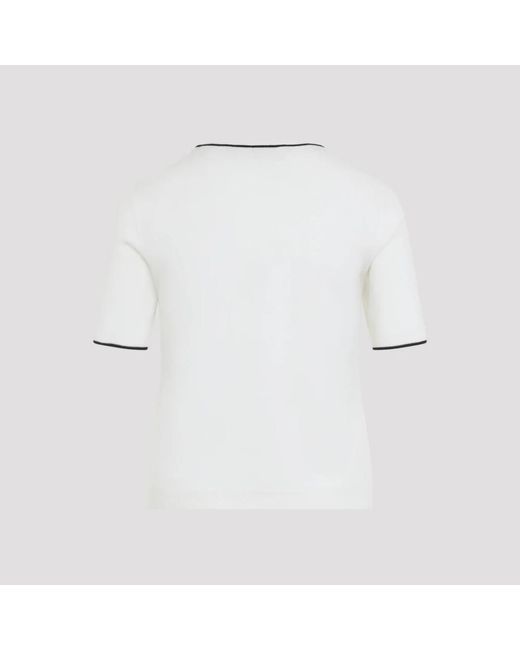 Valentino White Round-Neck Knitwear