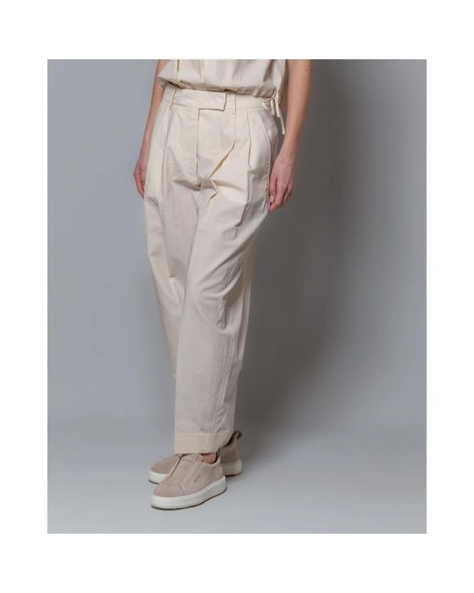 Moorer Natural Tapered Trousers