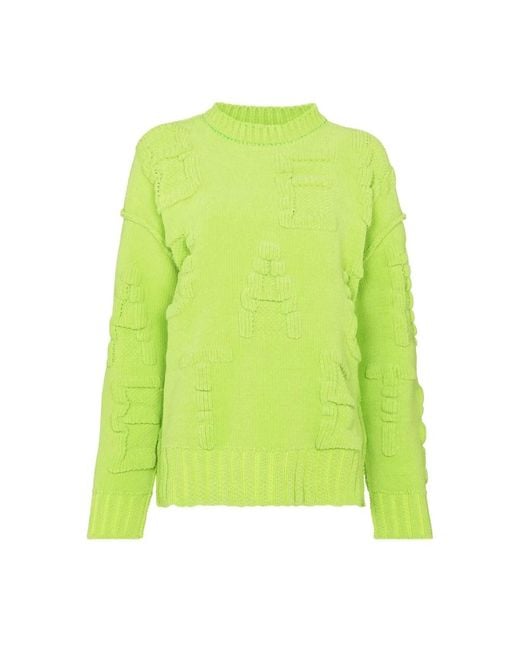 Bottega Veneta Alphabet-Motif Chenille Jumper in het Green