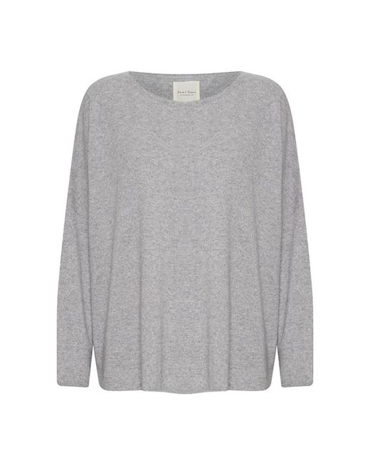 Part Two Gray Round-Neck Knitwear