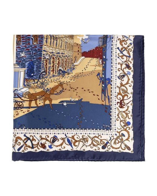 Ferragamo Blue Silky Scarves