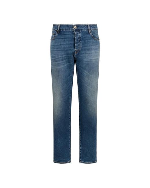 Moorer Blue Straight Fit Jeans for men