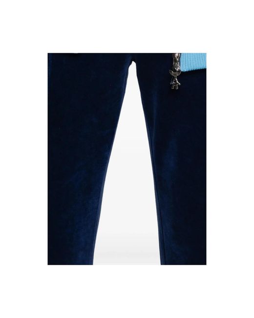 Adidas Fitness ,Blauw ,Katoen Velour Track Pant in het Blue