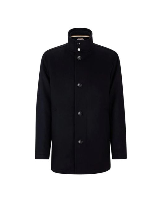 Boss Blue Single-Breasted Coats for men