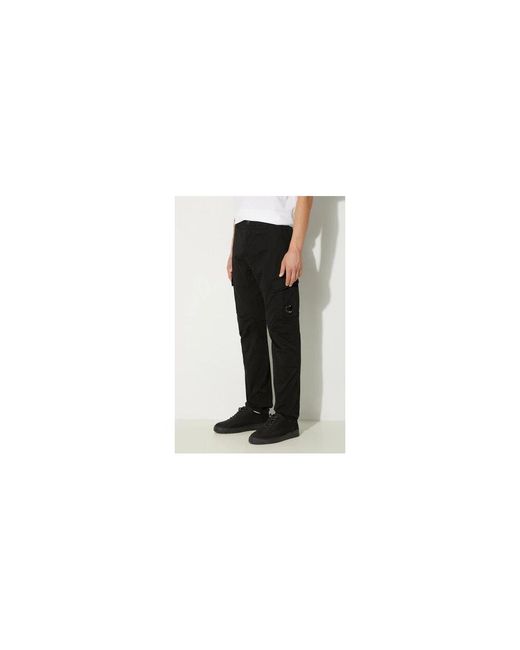 C P Company Black Straight Trousers for men