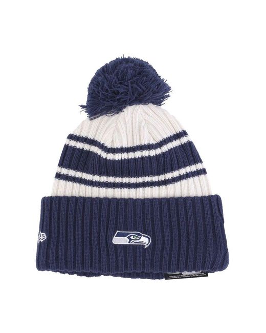 KTZ Seahawks pom pom beanie hat in Blue für Herren