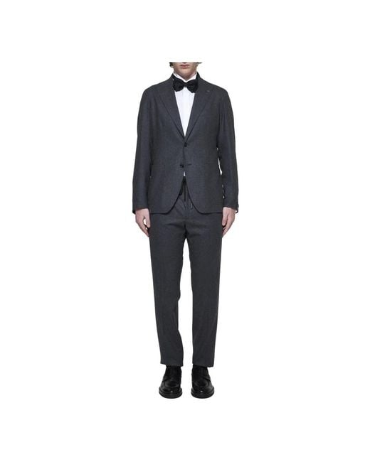 Tagliatore Black Single Breasted Suits for men