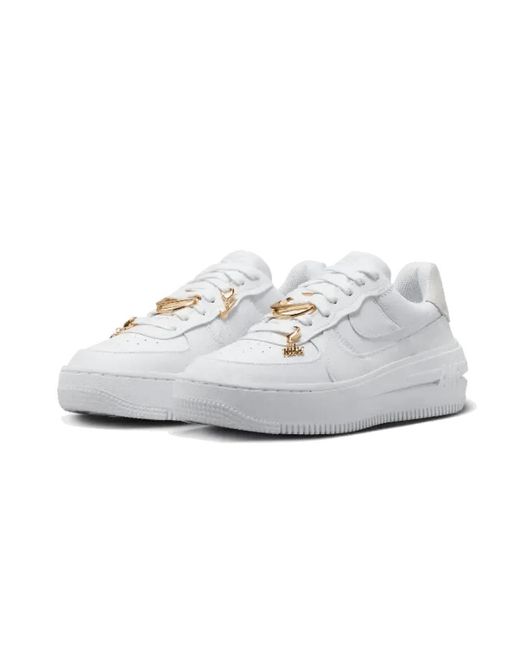Nike White Low Plt-Af-Orm Bling Sneakers