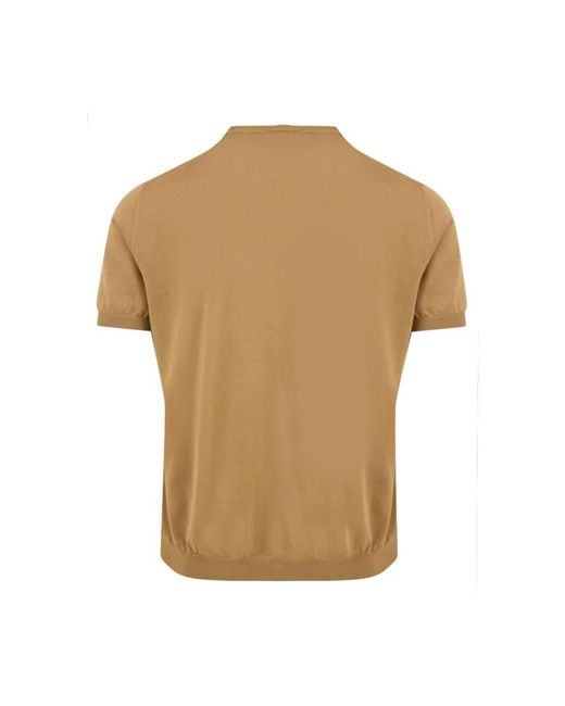 Drumohr Tops ,Bruin ,Bruine T-Shirt En Polo Collectie in het Natural voor heren