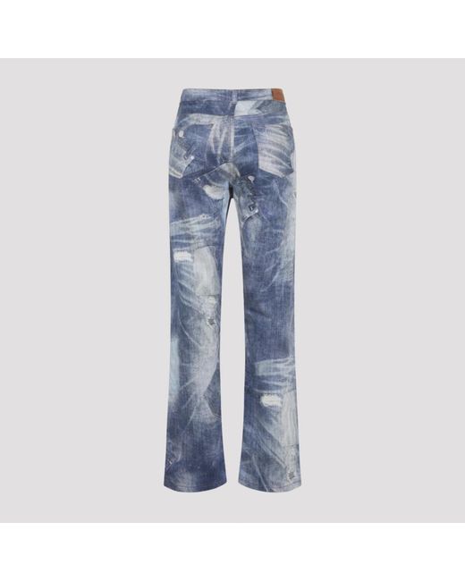 Roberto Cavalli Jeans ,Blauw ,Katoen Five-Pocket Flared Jeans in het Blue