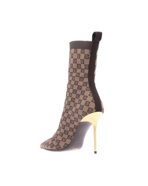 Balmain Brown Heeled Boots