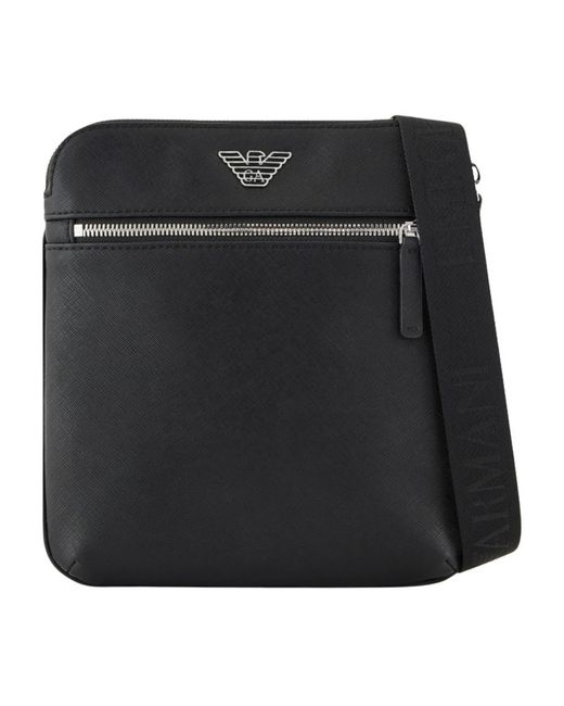 Emporio Armani Black Messenger Bags for men