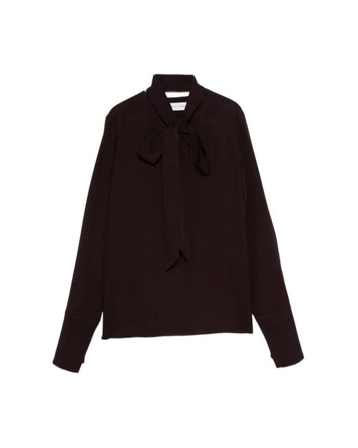 Raquel Diniz Overhemden ,Rood ,Bordeaux Blouse Met Lavallière Kraag in het Black