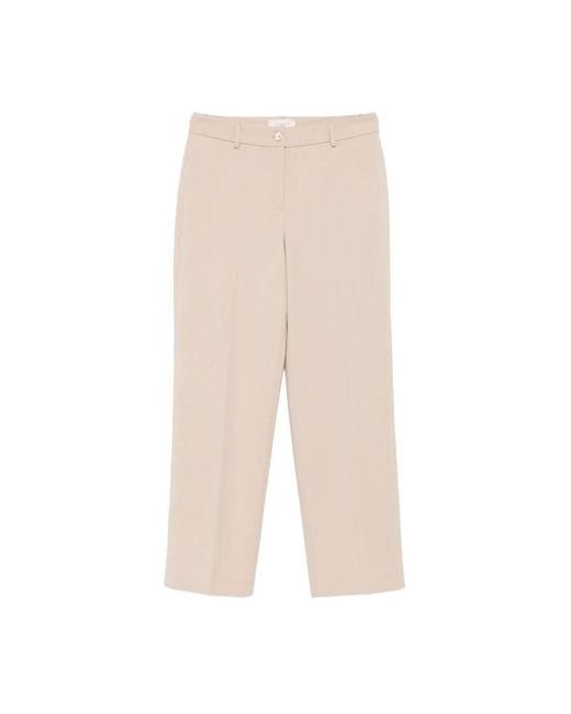 Via Masini 80 Straight Trousers in het Natural